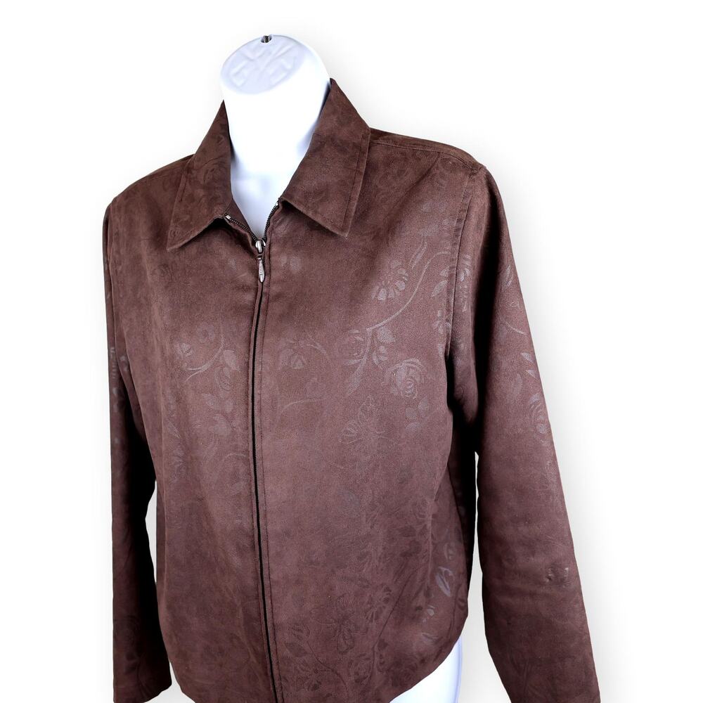 Bechamel Vintage Chocolate Brown Embossed Womens Blazer S